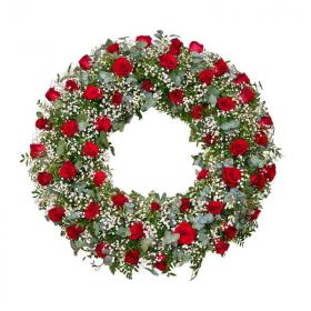 Pohřební věnec VO11 jednobarevné růže