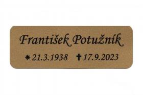 Štítek na urnu 8,5×3 cm