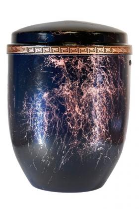 Kovová urna Černá žíhaná mědí